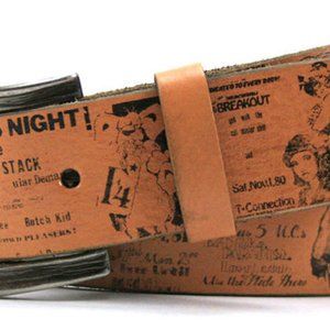 Bill Lavin Leather Island Body Rock Sure Shot Brown Leather Belt Size 42 or 44